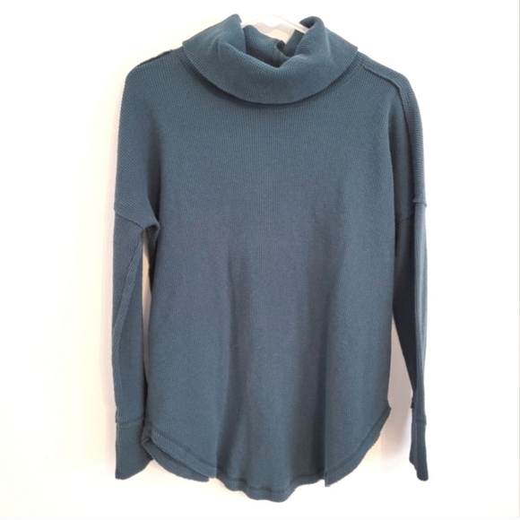 Maeve by Anthropologie hunter Green waffle knit top size S - Picture 1 of 13